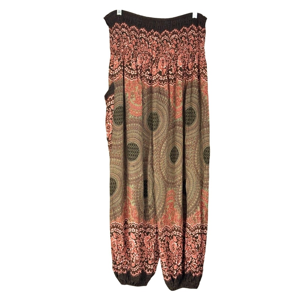 Harem Pants One Size Boho Yoga Rayon Blend Lounge Yoga Artsy Relaxed Festival
